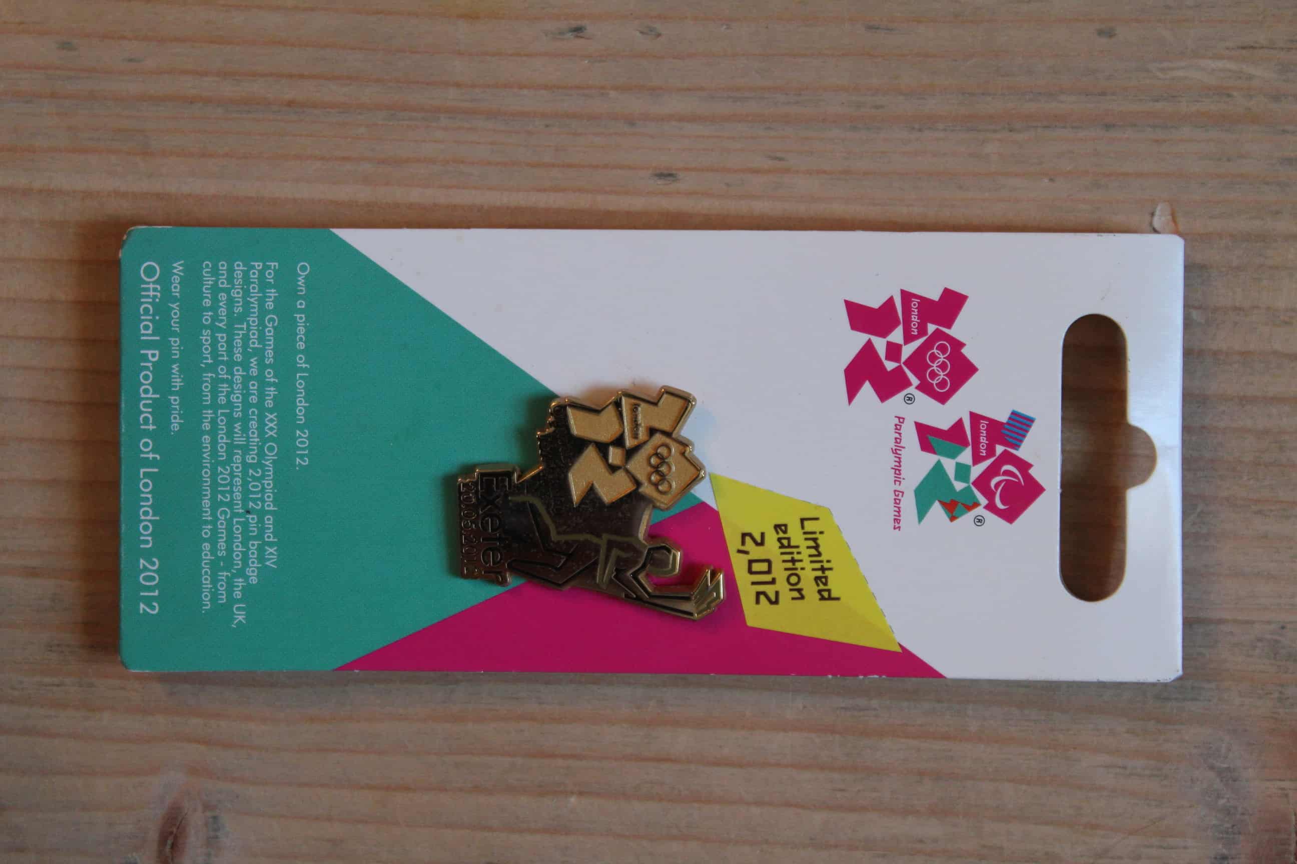 2012 LONDON OLYMPICS TORCH RELAY (EXETER) PIN BADGE